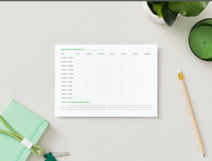 planificador semanal calendario