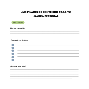 png: Plantilla "Mis Pilares de Contenido" para definir temas principales y la justificación estratégica de una marca personal.