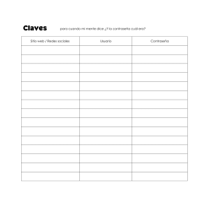 .png: Plantilla de "Mis Contraseñas" con espacios para organizar plataforma, usuario, contraseña y notas adicionales. planner redes sociales